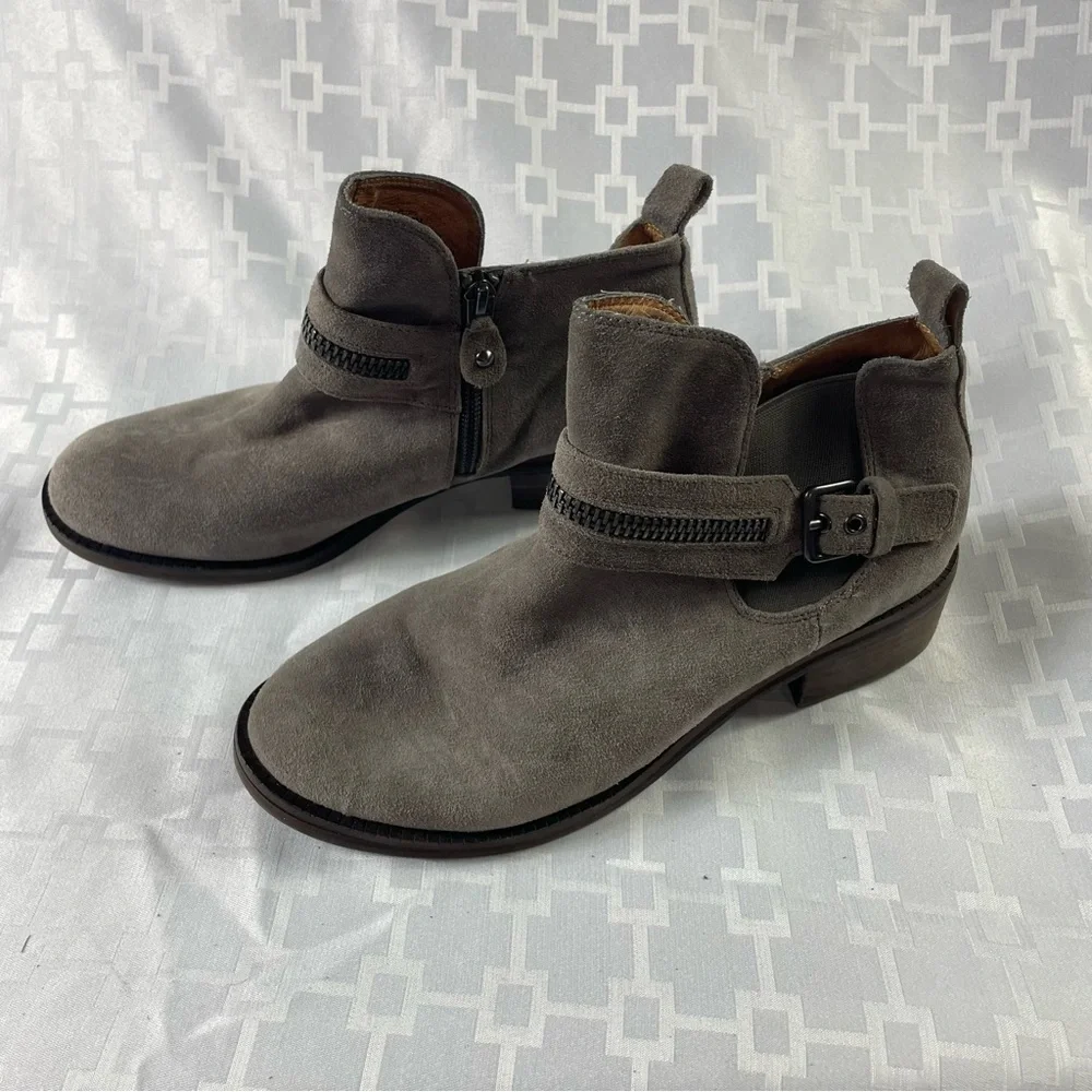 Gentle Souls Gray leather booties - Picture 3 of 8